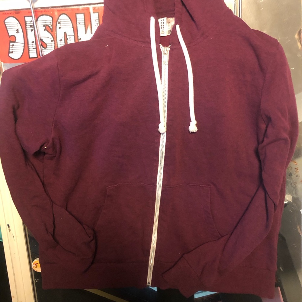divided maroon jacket